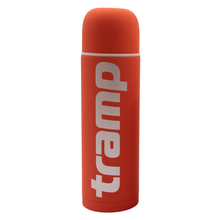 Термос Tramp Soft Touch 1,2 л оранжевый 123456 - Резиновое покрытие, глухая пробка, широкое горло, в комплекте пластиковая пиала